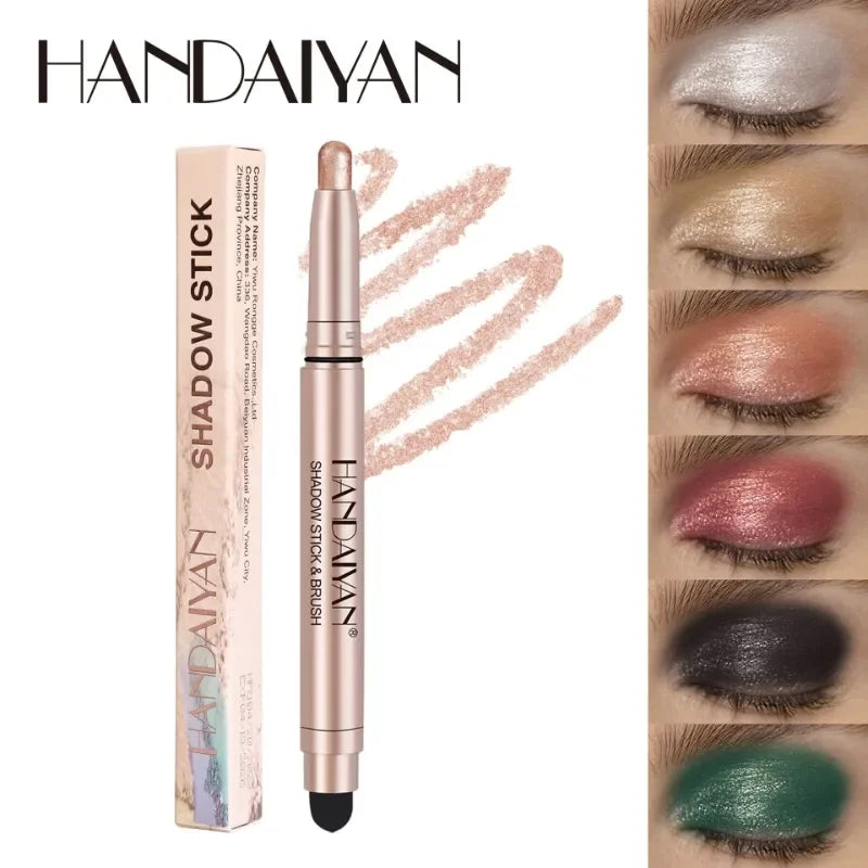 High-Gloss Pearlescent Eyeshadow Sticks: Waterproof Color Collection