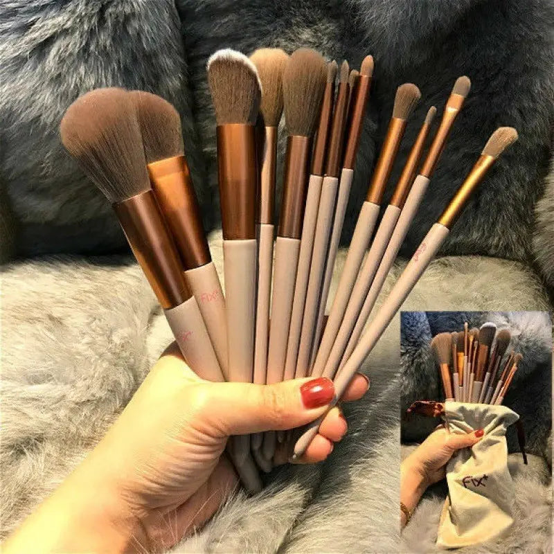 Makeup Brush Set 13PCS – Soft Fluffy Brushes for Eyeshadow, Powder & Blending