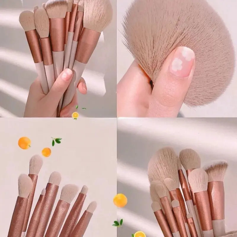Makeup Brush Set 13PCS – Soft Fluffy Brushes for Eyeshadow, Powder & Blending