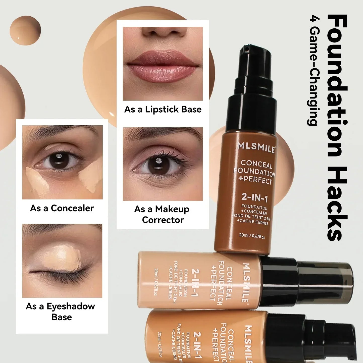 Face Foundation Cream Oil-Control Matte BBCream Waterproof Lasting Concealer Liquid Full Coverage Matte Base Professional Makeup