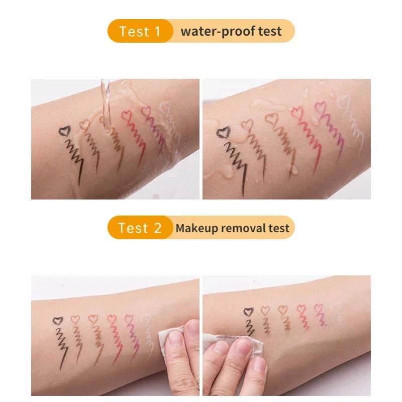 Long-Lasting Waterproof Eyeliner Pencil - Black, Brown & Purple